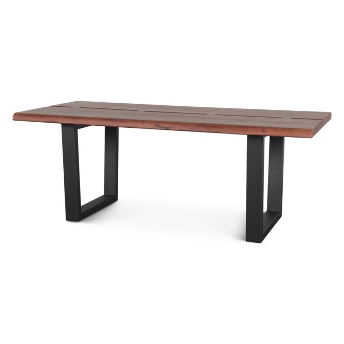 Yarrow 79" Dining Table in Light Sequoia with Gunmetal Legs - World Interiors