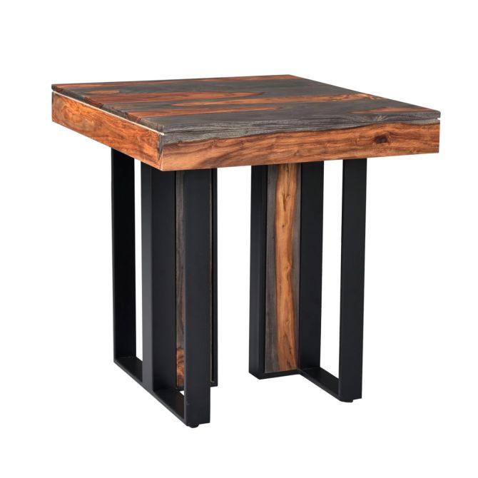 Summit 26" Modern End Table in Capri Sheesham - World Interiors