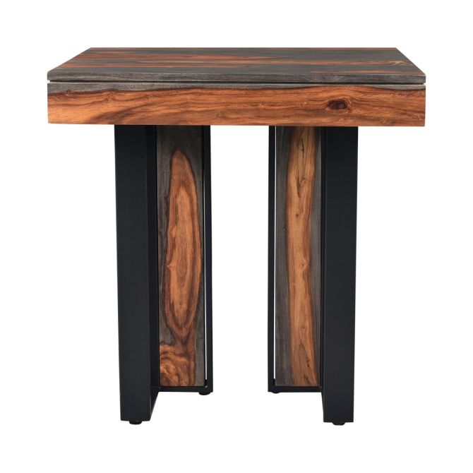 Summit 26" Modern End Table in Capri Sheesham - World Interiors