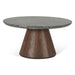 Caldera Lava Marble Coffee Table with Dark Oak Base - World Interiors