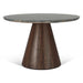 Caldera 48" Lava Marble Dining Table with Dark Oak Base - World Interiors