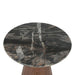 Caldera Lava Marble Side Table with Dark Oak Base - World Interiors