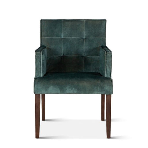 Avery Green Velvet Arm Chair - World Interiors