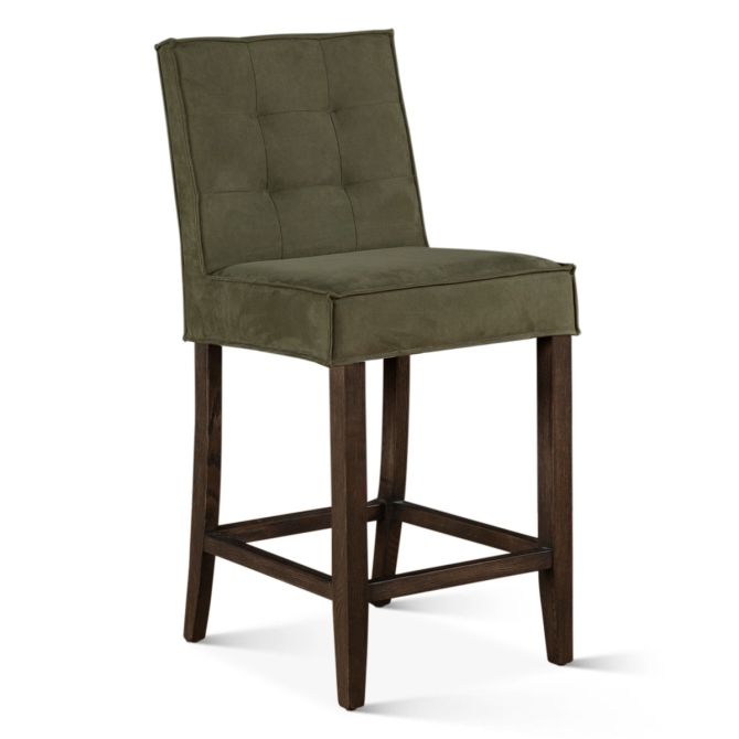 Aven Green Eco-Suede Counter Chair - World Interiors