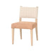 Lila Leather Linen Back Dining Chair - World Interiors