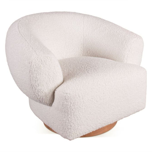 Florence Swivel Accent Chair in Boucle Fabric - World Interiors