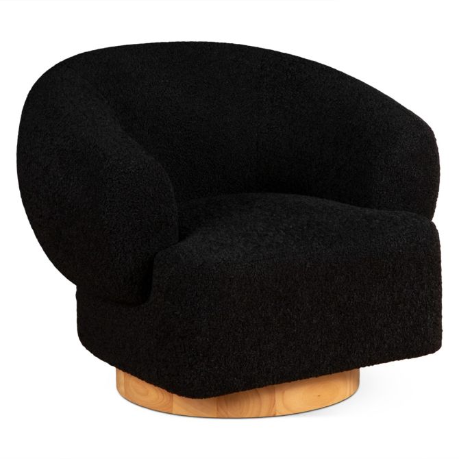 Florence Swivel Accent Chair in Boucle Fabric - World Interiors