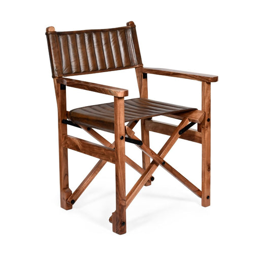 Galway 23" Folding Dining Chair in Antique Whiskey - World Interiors