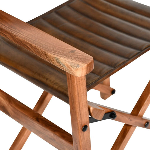 Galway 23" Folding Dining Chair in Antique Whiskey - World Interiors