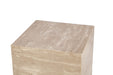 Giza 18" Drum Side Table in Travertine Stone - World Interiors