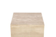 Giza 18" Drum Side Table in Travertine Stone - World Interiors