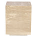 Giza 18" Drum Side Table in Travertine Stone - World Interiors