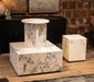 Giza 20" Modern Side Table in Alabaster Marble - World Interiors