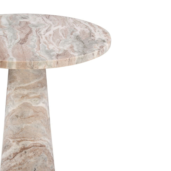 Giza 30" Round Bistro Table in Brown Toronto Marble - World Interiors