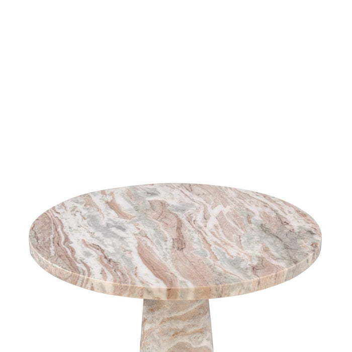 Giza 30" Round Bistro Table in Brown Toronto Marble - World Interiors
