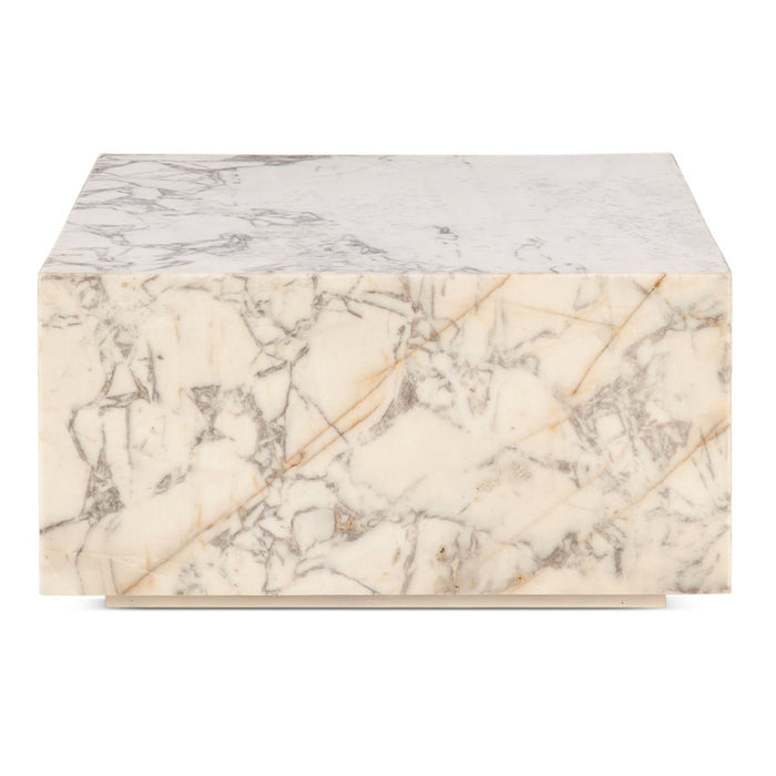 Giza 32" Drum Coffee Table in Alabaster Marble - World Interiors