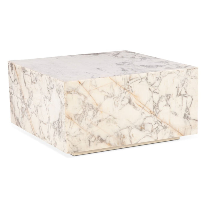 Giza 32" Drum Coffee Table in Alabaster Marble - World Interiors