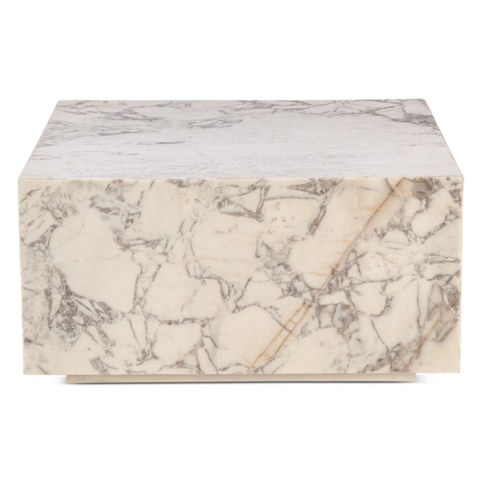 Giza 32" Drum Coffee Table in Alabaster Marble - World Interiors