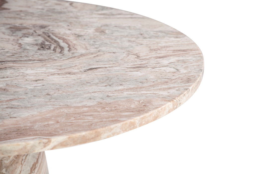 Giza 48" Round Dining Table in Brown Toronto Marble - World Interiors