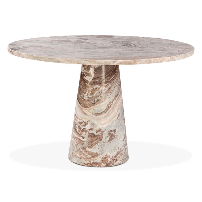 Giza 48" Round Dining Table in Brown Toronto Marble - World Interiors