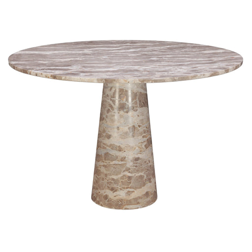 Giza 48" Round Dining Table in Capri Beige Marble - World Interiors