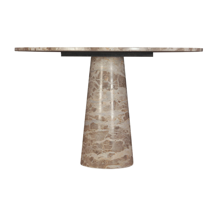 Giza 48" Round Dining Table in Capri Beige Marble - World Interiors