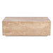 Giza 50" Drum Coffee Table in Travertine Stone - World Interiors