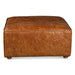 Chiavari Ottoman in Distressed Cocoa Brown Leather - World Interiors