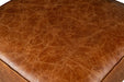 Chiavari Ottoman in Distressed Cocoa Brown Leather - World Interiors