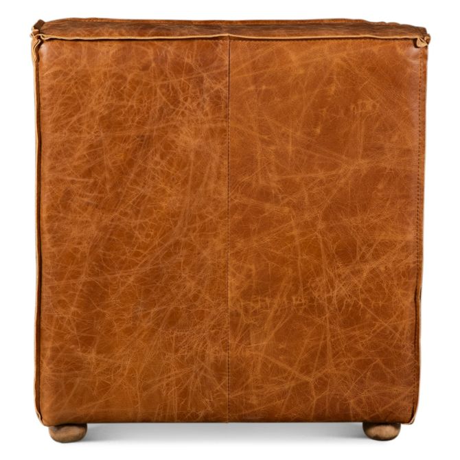 Chiavari Armless Chair in Distressed Cocoa Brown Leather - World Interiors