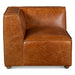 Chiavari Corner Chair in Distressed Cocoa Brown Leather - World Interiors