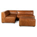 Chiavari Modular Sectional in Distressed Cocoa Brown Leather - World Interiors