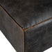 Chiavari Distressed Leather Ottoman - World Interiors