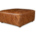 Chiavari Distressed Leather Ottoman - World Interiors