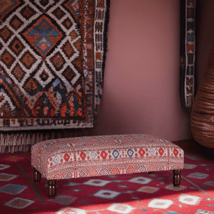 Algiers Mixed Red Pattern Ottoman