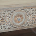 Haveli 26" Plinth Base Nightstand in Carved Heirloom White - World Interiors