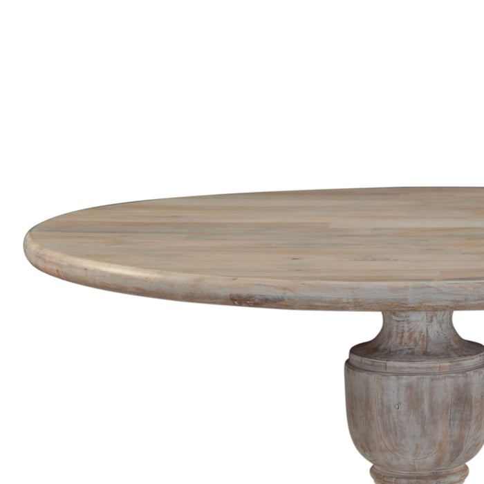 Haveli 60" Round Dining Table in Heirloom White - World Interiors