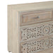 Haveli 71" Plinth Base Dresser in Carved Heirloom White - World Interiors