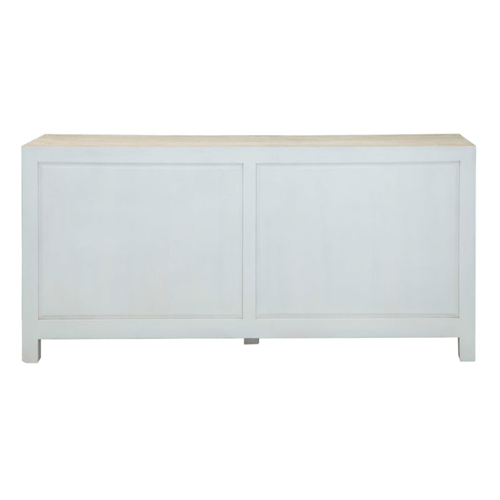 Haveli 71" Plinth Base Dresser in Carved Heirloom White - World Interiors