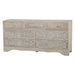 Haveli 71" Plinth Base Dresser in Carved Heirloom White - World Interiors