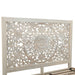 Haveli Queen Bed in Hand Carved Heirloom White - World Interiors