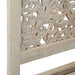 Haveli Queen Bed in Hand Carved Heirloom White - World Interiors