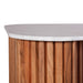 Kensington 68" Kitchen Island in Natural Acacia with White Marble Top - World Interiors