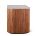 Kensington 68" Kitchen Island in Natural Acacia with White Marble Top - World Interiors