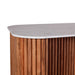 Kensington 68" Kitchen Island in Natural Acacia with White Marble Top - World Interiors