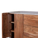 Kensington 68" Kitchen Island in Natural Acacia with White Marble Top - World Interiors
