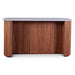 Kensington 68" Kitchen Island in Natural Acacia with White Marble Top - World Interiors