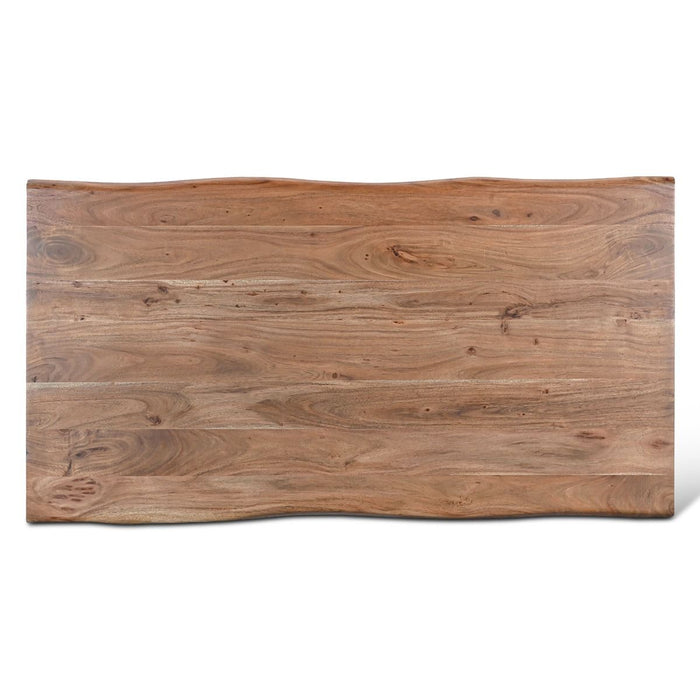 Knoxville 68" Live Edge Acacia Wood Dining Table in Smoked Acacia - World Interiors