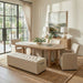 Lily Modern Rolling Arm Chair in Off - White Linen - World Interiors