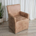 Lily Modern Rolling Arm Chair in Tan Leather - World Interiors